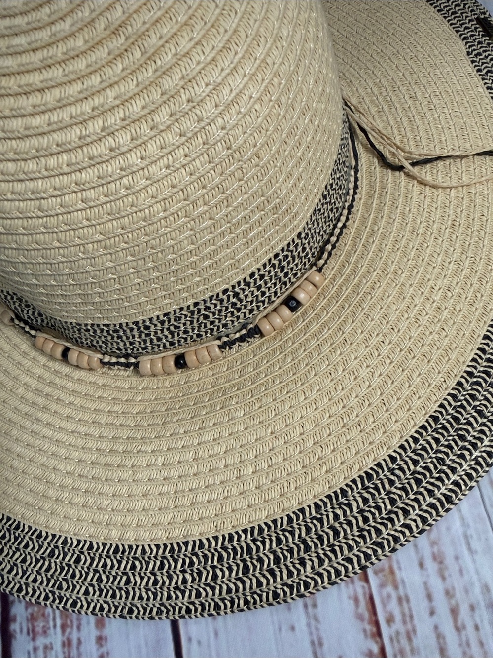 Solfish Natural Straw Wide Brim Sun Hat - Picture 5 of 15